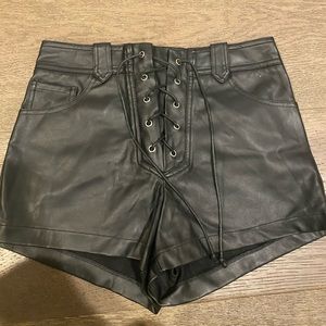 Leather shorts